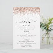 Budget Elegant Roos Gold Glitter WeddenMenu (Staand voorkant)