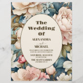 Budget Elegant Roze Bloemen Bruiloft Flyer (Voorkant)