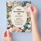 Budget Elegant Roze Bloemen Bruiloft Flyer (Hand)