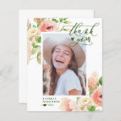 BUDGET Elegant roze Rose Floral Hartelijk dank (Voorkant / Achterkant)