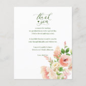 BUDGET Elegant roze Rose Floral Hartelijk dank (Achterkant)