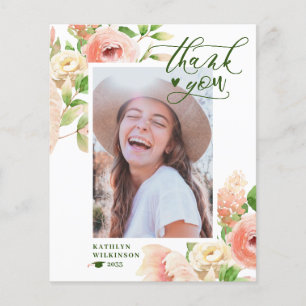 BUDGET Elegant roze Rose Floral Hartelijk dank