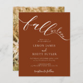 Budget Elegant Rustic Herfst in Love Wedding Invit (Voorkant / Achterkant)