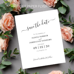 Budget elegant save the date zwart en wit flyer