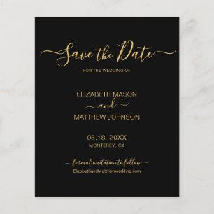 Budget Elegant Script Black en Gold sparen de Datu Flyer