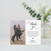 Budget Elegant Script Bruiloft Dank u Fotokaart (Staand voorkant)