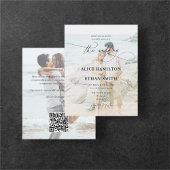 Budget Elegant Script Foto QR Code Bruiloft Flyer