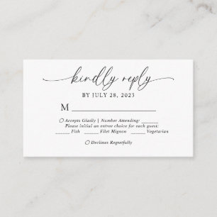 Budget Elegant Script Menu Keuze Bruiloft RSVP