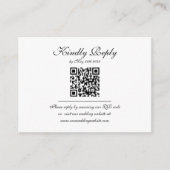 Budget Elegant Script Monogram QR Code Trouwen Informatiekaartje (Voorkant)