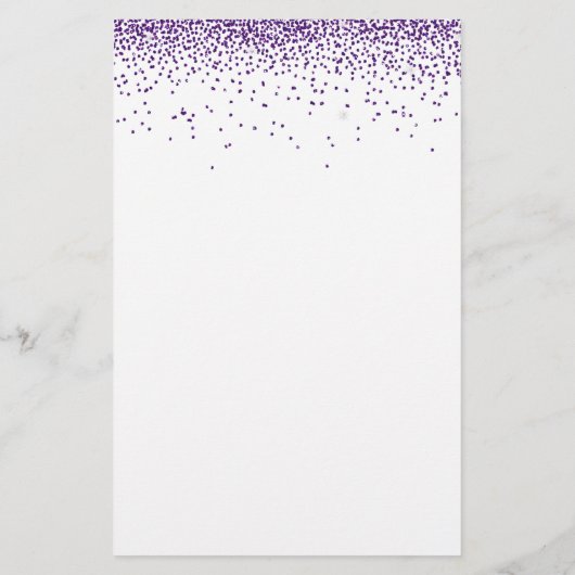 Budget Elegant Script Paars Glitter Wedding Menu (Achterkant)