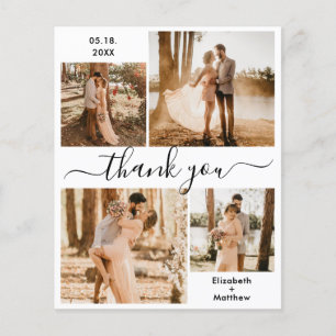 Budget Elegant Script Wedding Collage Dank u Flyer