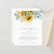 Budget Elegant Sunflower Bridal Shower Invitation (Voorkant / Achterkant in situ)