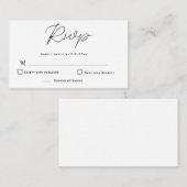 Budget Elegant Typography Wedding RSVP Kaarten Notitiekaartje (Voorkant / Achterkant)