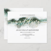 BUDGET/Elegant waterverf bruiloft uitnodiging. (Voorkant / Achterkant)