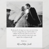 Budget Elegant Weddenschap Foto Hartelijk dank (Achterkant)