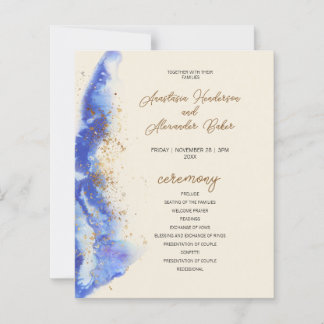 Budget Elegant Wedding Program card.