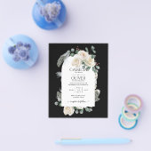 BUDGET Elegant White Roses Arch Wedding Invite Flyer (Enkel)