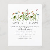 Budget Elegant Wildflower Bridal Shower Invitation (Voorkant)