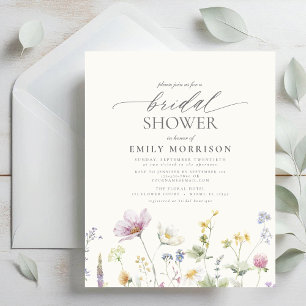 Budget Elegant Wildflower Bridal Shower Invitation Flyer