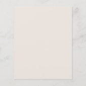 Budget Elegant Zand Minimalistisch Wedding Menu (Achterkant)