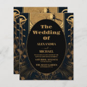 Budget Elegante Art Deco Peacocks Bruiloft (Voorkant / Achterkant)