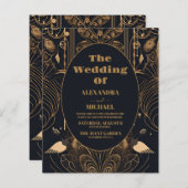 Budget Elegante Art Deco Peacocks Bruiloft (Voorkant / Achterkant)