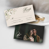 BUDGET Elegante Bloem Waterverf Foto RSVP Informatiekaartje