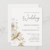 Budget Elegante Bloemenbruiloft Uitnodiging (Voorkant / Achterkant)