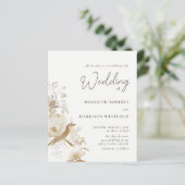 Budget Elegante Bloemenbruiloft Uitnodiging (Staand voorkant)