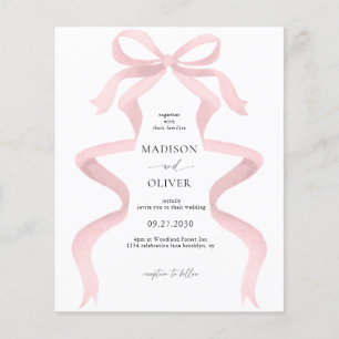 BUDGET Elegante Blush Roze Bow Monogram Bruiloft