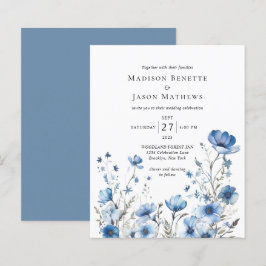 BUDGET Elegante Boheemse Stoffige Blauwe Bloemen B