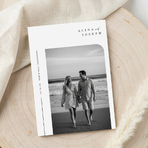Budget Elegante Boho Foto Huwelijksuitnodigingen Kaart