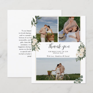BUDGET Elegante Botanische Trouwfoto Dankjewel