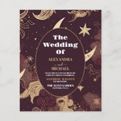 Budget Elegante Bourgondische Gouden Hemelbruiloft (Voorkant)