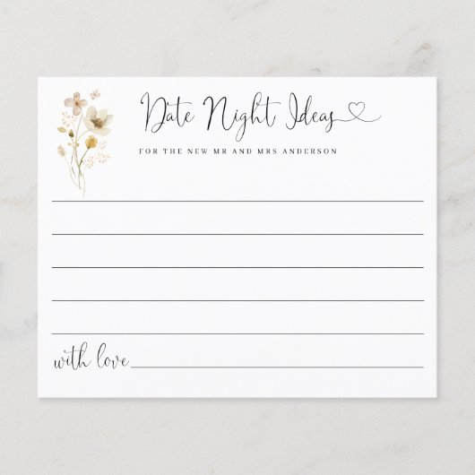 Budget Elegante Datum Nacht Ideeën Wildbloemen Blo (Voorkant)