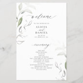 Budget elegante groen laat trouwprogramma flyer (Voorkant)