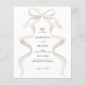 BUDGET Elegante Ivoor Beige Boog Monogram Bruiloft (Voorkant)