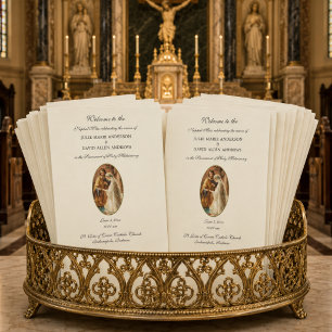 Budget Elegante Katholieke Huwelijksprogramma Brie Briefpapier