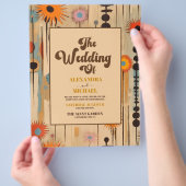 Budget Elegante Mid Century Bloemenbruiloft Flyer (Hand)