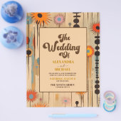 Budget Elegante Mid Century Bloemenbruiloft Flyer (Enkel)