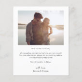 Budget Elegante moderne foto bruiloft Save the Dat (Achterkant)