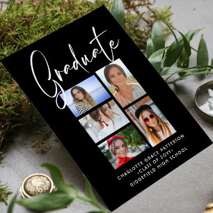 Budget Elegante Multi-Foto Afstudeeruitnodiging Flyer