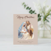 Budget Élégante Nativité Joyeux Noël Carte (Debout devant)