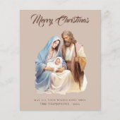 Budget Élégante Nativité Joyeux Noël Carte (Devant)
