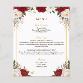 Budget Elegante Rode Bloemen Quinceañera Menu