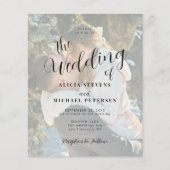 Budget elegante script eenvoudige foto bruiloft ui (Voorkant)