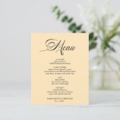 Budget Elegante Tarwe Minimalistische Wedding Menu (Staand voorkant)