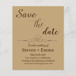 Budget Elegante Trouwkaart Save the Date uitnodigi Flyer