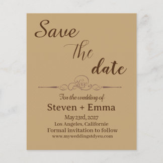 Budget Elegante Trouwkaart Save the Date uitnodigi Flyer