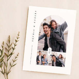 Budget Elegante Typografie 3 Foto Huwelijksuitnodi